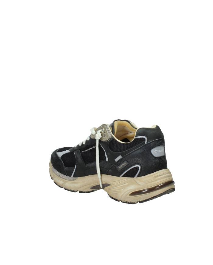 Crime London Fugitive.14302 Sneaker running uomo in pelle e tessuto Nero