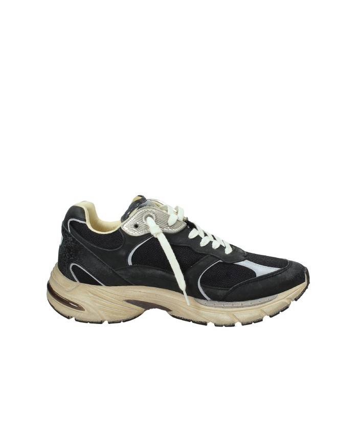 Crime London Fugitive.14302 Sneaker running uomo in pelle e tessuto Nero