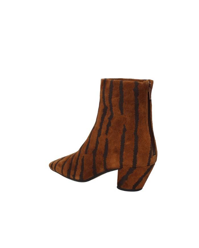 JVAM Beatrice40005 Tronchetto donna con zip in camoscio animalier Cognac