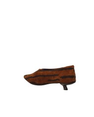 JVAM Grant40177 Décolleté accollata "kitten heels" in camoscio animalier Cognac