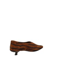 JVAM Grant40177 Décolleté accollata "kitten heels" in camoscio animalier Cognac