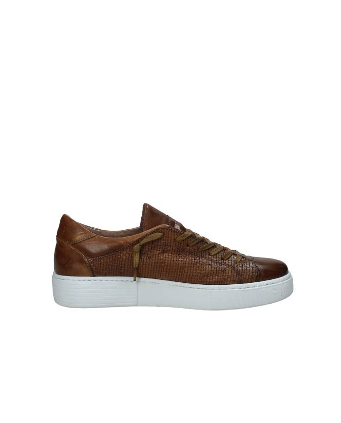 Pawelk's 20620 Sneaker in pelle con intreccio Tan Pawelk's 20620 Sneaker in pelle con intreccio Tan