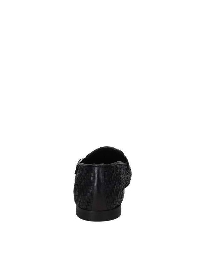 Pawelk's 22181 Mocassino in pelle intrecciata con due fibbie Nero Pawelk's 22181 Mocassino in pelle intrecciata con due fibbie Nero