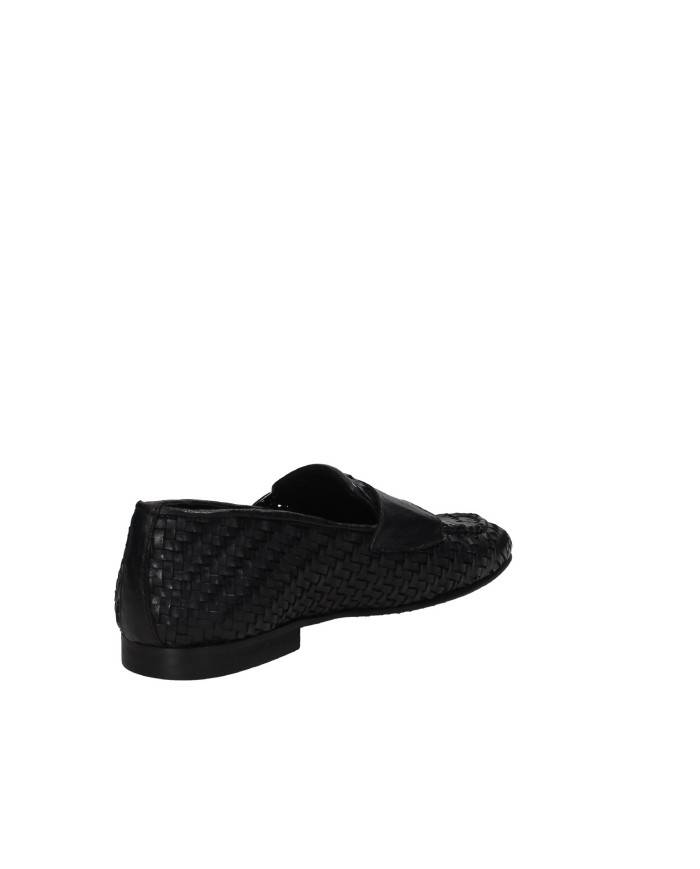 Pawelk's 22181 Mocassino in pelle intrecciata con due fibbie Nero Pawelk's 22181 Mocassino in pelle intrecciata con due fibbie Nero