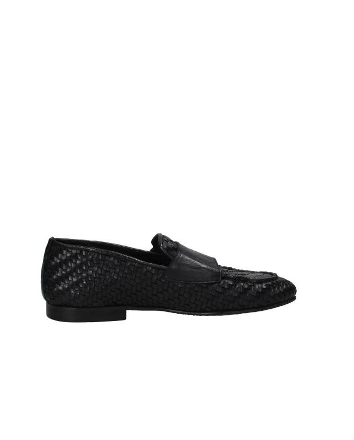 Pawelk's 22181 Mocassino in pelle intrecciata con due fibbie Nero Pawelk's 22181 Mocassino in pelle intrecciata con due fibbie Nero