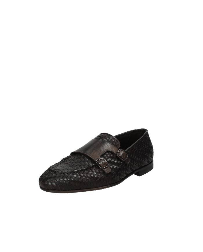 Pawelk's 22181 Mocassino in pelle intrecciata con due fibbie Testa Moro Pawelk's 22181 Mocassino in pelle intrecciata con due fibbie Testa Moro