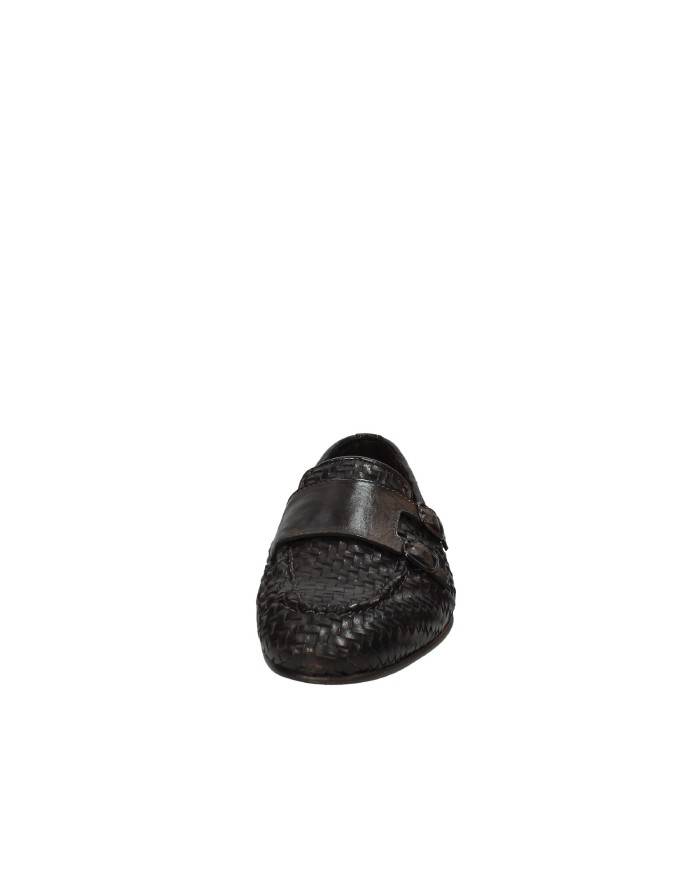 Pawelk's 22181 Mocassino in pelle intrecciata con due fibbie Testa Moro Pawelk's 22181 Mocassino in pelle intrecciata con due fibbie Testa Moro