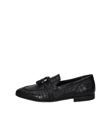 Pawelk's 25202 Mocassino in pelle stampa coccodrillo con nappine Nero Pawelk's 25202 Mocassino in pelle stampa coccodrillo con nappine Nero
