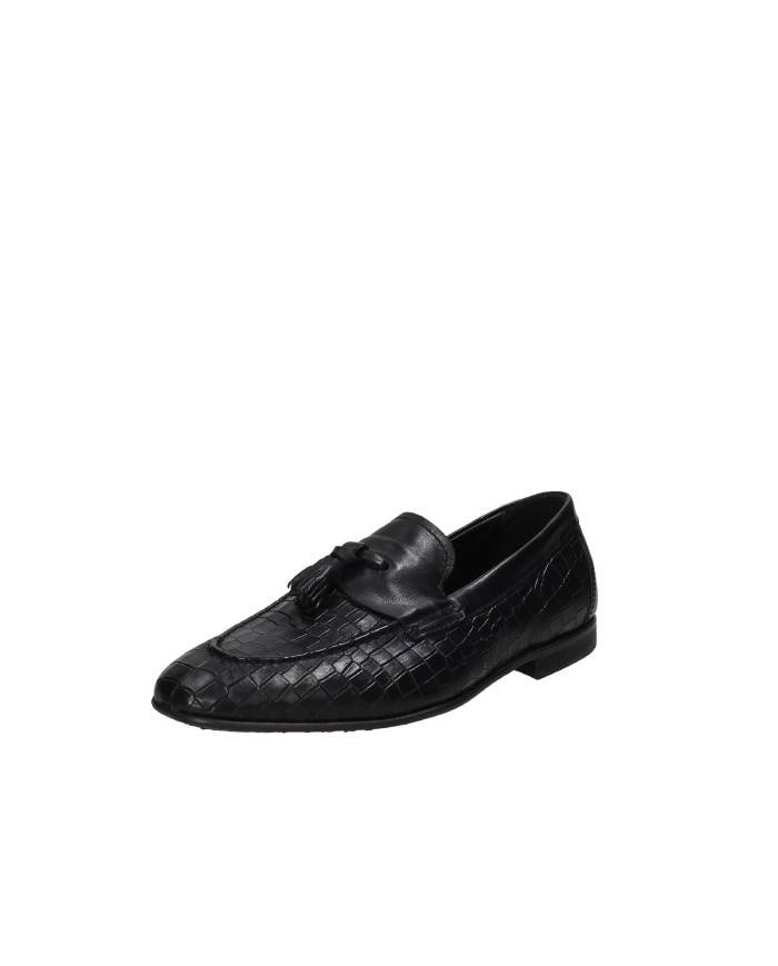 Pawelk's 25202 Mocassino in pelle stampa coccodrillo con nappine Nero Pawelk's 25202 Mocassino in pelle stampa coccodrillo con nappine Nero