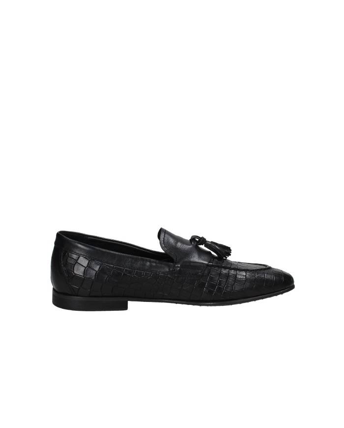 Pawelk's 25202 Mocassino in pelle stampa coccodrillo con nappine Nero Pawelk's 25202 Mocassino in pelle stampa coccodrillo con nappine Nero