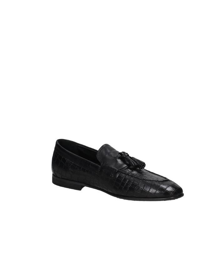 Pawelk's 25202 Mocassino in pelle stampa coccodrillo con nappine Nero Pawelk's 25202 Mocassino in pelle stampa coccodrillo con nappine Nero