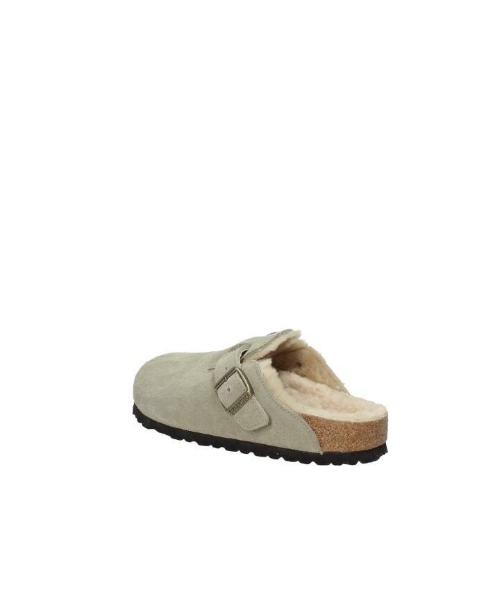 Birkenstock Boston Shearling.1028299 Sabot con pelliccia in pelle scamosciata Taupe Birkenstock Boston Shearling.1028299 Sabot con pelliccia in pelle scamosciata Taupe