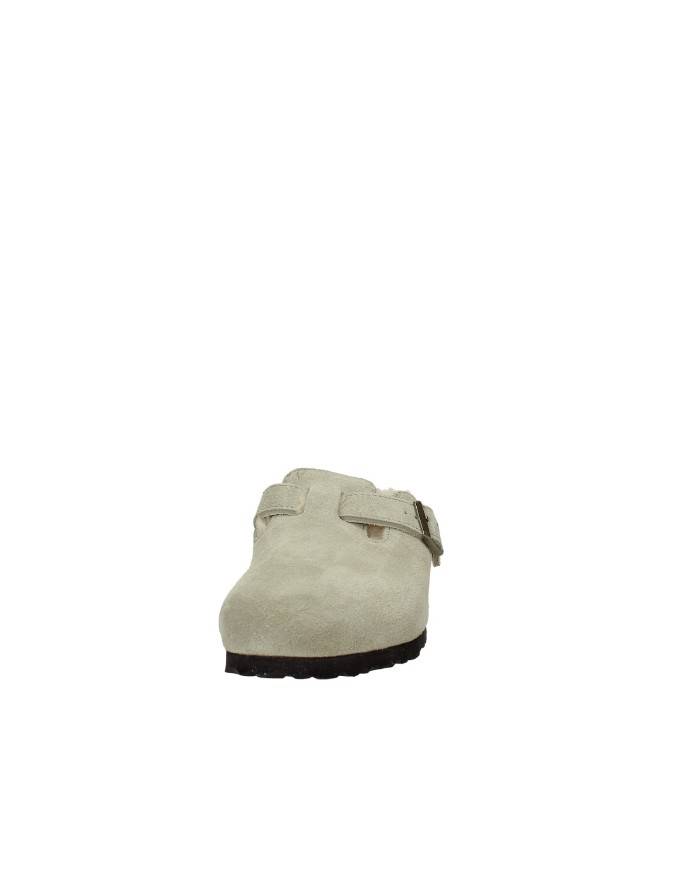 Birkenstock Boston Shearling.1028299 Sabot con pelliccia in pelle scamosciata Taupe Birkenstock Boston Shearling.1028299 Sabot con pelliccia in pelle scamosciata Taupe