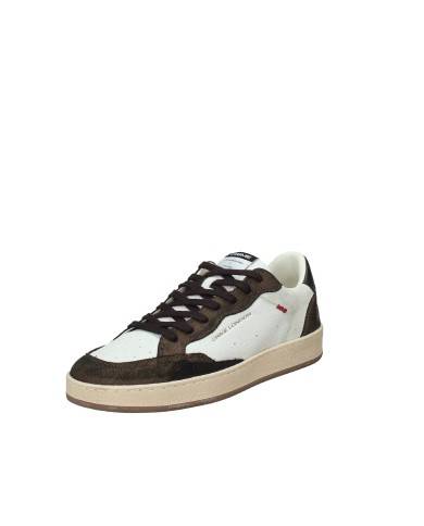 Crime London Chelsea.11200 Sneaker basse uomo in pelle e camoscio Bianco e Marrone Crime London Chelsea.11200 Sneaker basse uomo in pelle e camoscio Bianco e Marrone