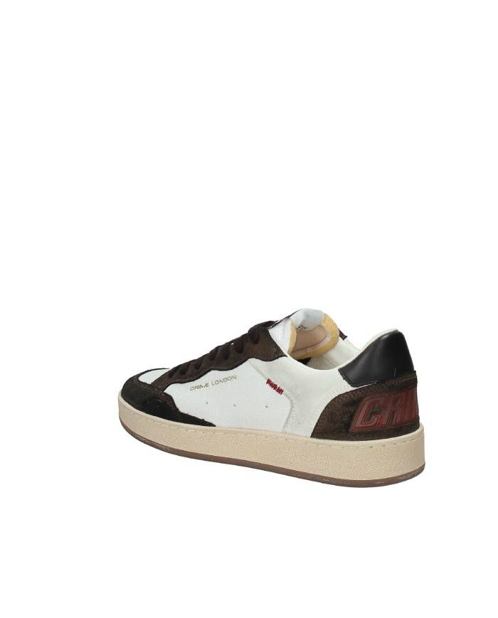 Crime London Chelsea.11200 Sneaker basse uomo in pelle e camoscio Bianco e Marrone