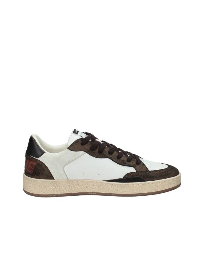 Crime London Chelsea.11200 Sneaker basse uomo in pelle e camoscio Bianco e Marrone