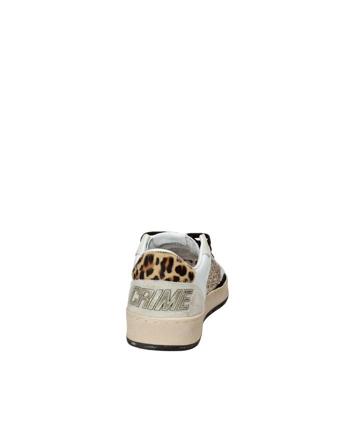 Crime London Chelsea.25206 Sneaker bassa donna glitter oro e pelle Bianco e Oro