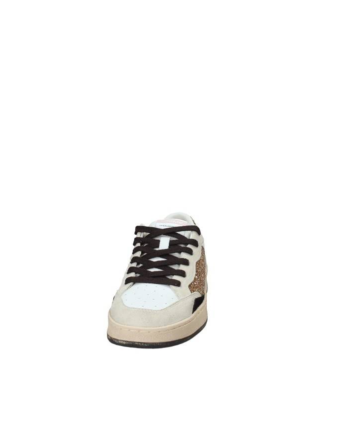 Crime London Chelsea.25206 Sneaker bassa donna glitter oro e pelle Bianco e Oro
