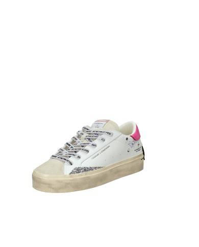 Crime London Distressed.25073 Sneaker bassa donna in pelle e camoscio Bianco e Fuxia Crime London Distressed.25073 Sneaker bassa donna in pelle e camoscio Bianco e Fuxia