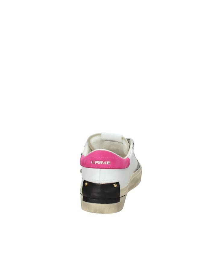 Crime London Distressed.25073 Sneaker bassa donna in pelle e camoscio Bianco e Fuxia