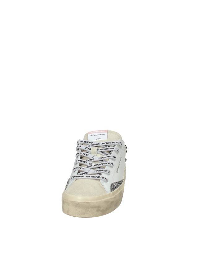 Crime London Distressed.25073 Sneaker bassa donna in pelle e camoscio Bianco e Fuxia