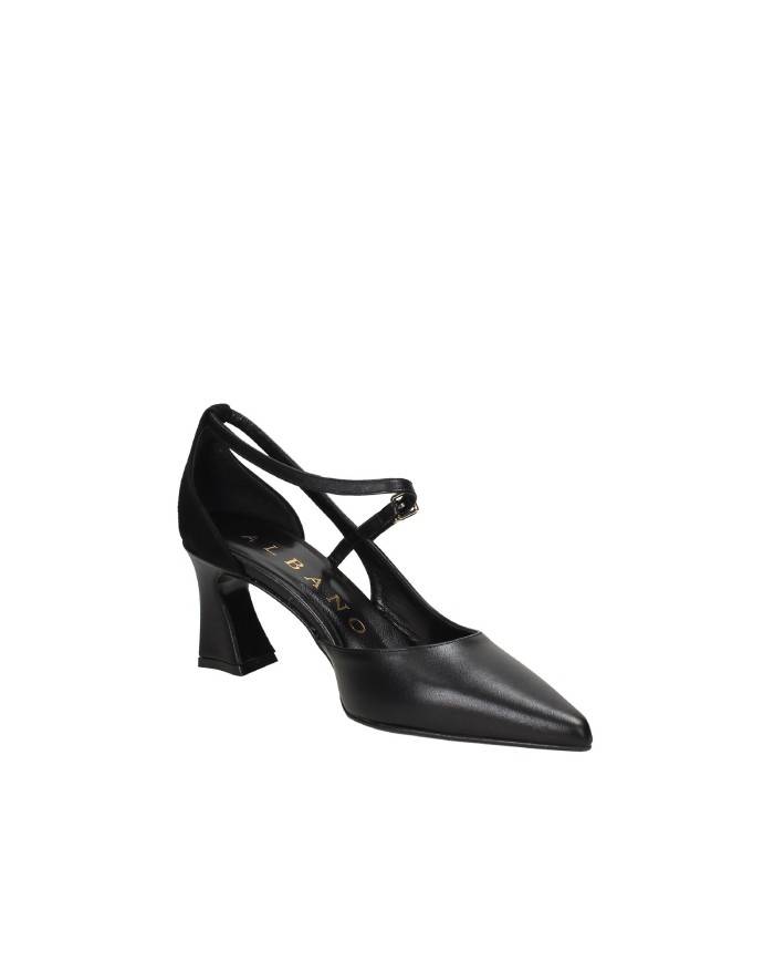 Albano 2915 Décolleté spezzato con cinturino in pelle e camoscio Nero Albano 2915 Décolleté spezzato con cinturino in pelle e camoscio Nero