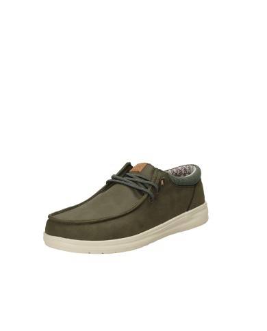 Hey Dude Shoes Paul Classic.337 Mocassino uomo in eco nabuk Verde Militare Hey Dude Shoes Paul Classic.337 Mocassino uomo in eco nabuk Verde Militare