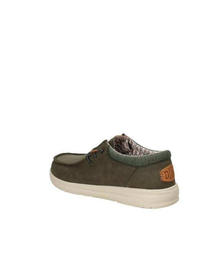 Hey Dude Shoes Paul Classic.337 Mocassino uomo in eco nabuk Verde Militare