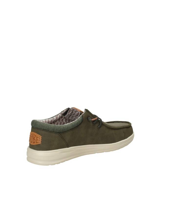 Hey Dude Shoes Paul Classic.337 Mocassino uomo in eco nabuk Verde Militare