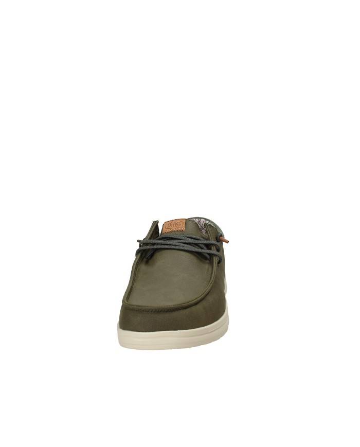 Hey Dude Shoes Paul Classic.337 Mocassino uomo in eco nabuk Verde Militare