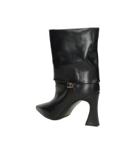 Albano 2910 Tronchetto a tubo con risvolto in pelle Nero