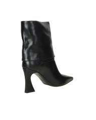 Albano 2910 Tronchetto a tubo con risvolto in pelle Nero