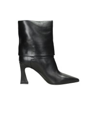 Albano 2910 Tronchetto a tubo con risvolto in pelle Nero