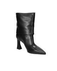 Albano 2910 Tronchetto a tubo con risvolto in pelle Nero