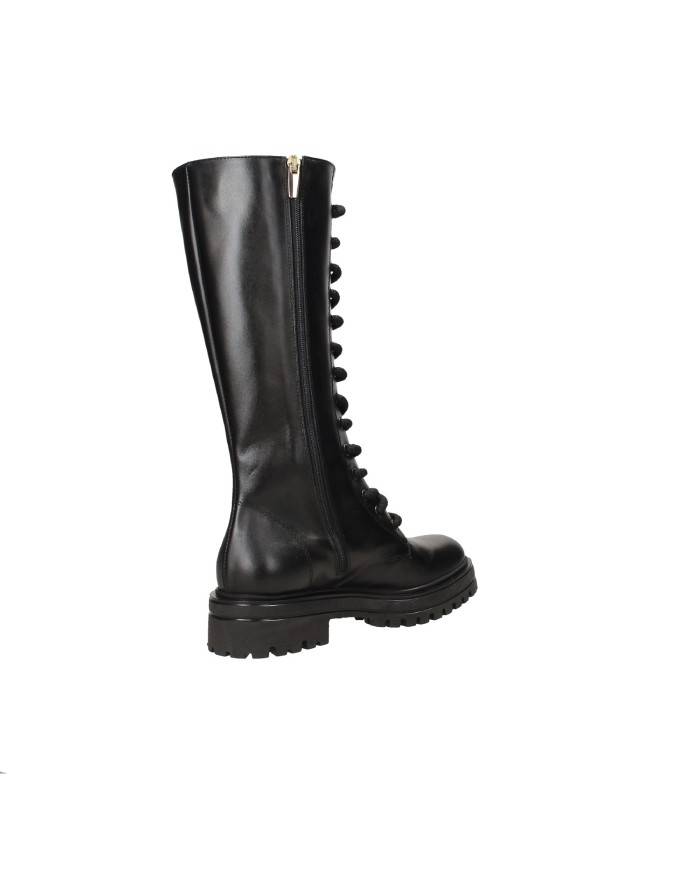 VSL 7113 Stivale alto da donna allacciato in pelle Nero VSL 7113 Stivale alto da donna allacciato in pelle Nero