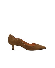 Mara Bini V436 Décolleté con scollo asimmetrico in camoscio Cammello