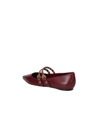 Carrano 507084 Ballerina con due cinturini borchiati in pelle Bordeaux