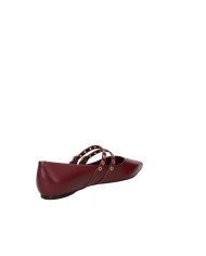 Carrano 507084 Ballerina con due cinturini borchiati in pelle Bordeaux