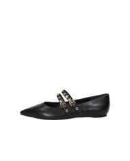 Carrano 507084 Ballerina con due cinturini borchiati in pelle Nero