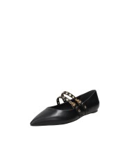 Carrano 507084 Ballerina con due cinturini borchiati in pelle Nero