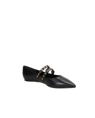 Carrano 507084 Ballerina con due cinturini borchiati in pelle Nero