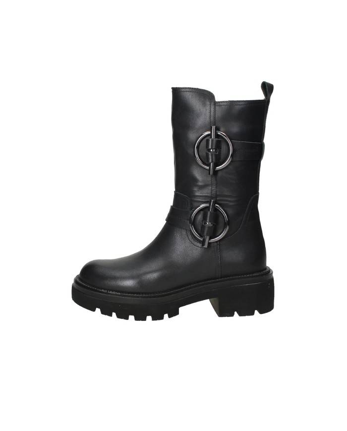 Albano 3037 Anfibio carrarmato "biker" da donna in pelle Nero Albano 3037 Anfibio carrarmato "biker" da donna in pelle Nero