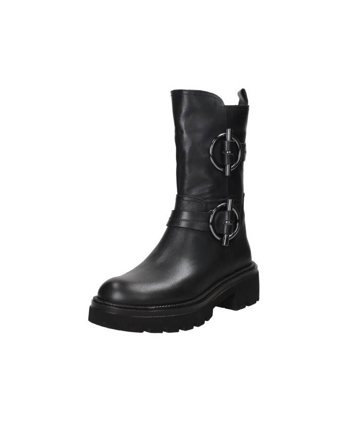 Albano 3037 Anfibio carrarmato "biker" da donna in pelle Nero Albano 3037 Anfibio carrarmato "biker" da donna in pelle Nero