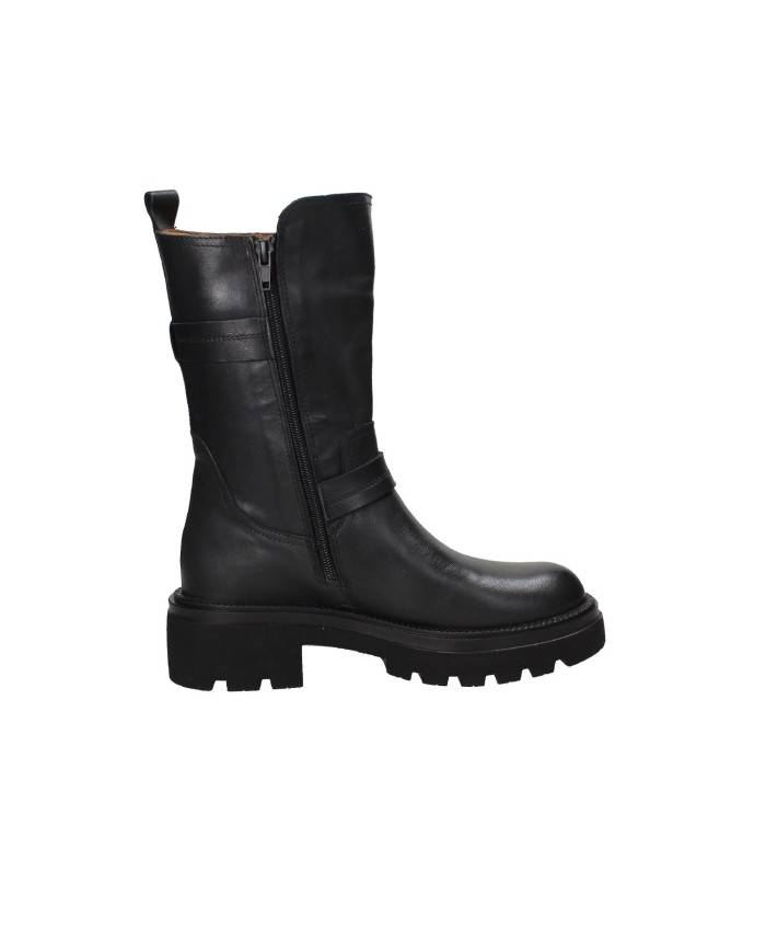 Albano 3037 Anfibio carrarmato "biker" da donna in pelle Nero Albano 3037 Anfibio carrarmato "biker" da donna in pelle Nero