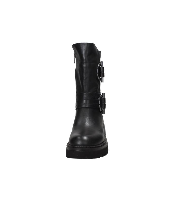 Albano 3037 Anfibio carrarmato "biker" da donna in pelle Nero Albano 3037 Anfibio carrarmato "biker" da donna in pelle Nero
