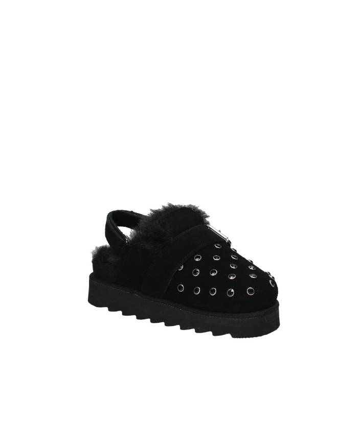 Colors of California stormy65 Sabot slingback con pelo e strass in camoscio Nero Colors of California stormy65 Sabot slingback con pelo e strass in camoscio Nero