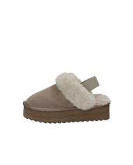 Colors of California ywpla07 Sabot con elastico furry slipper in camoscio Taupe