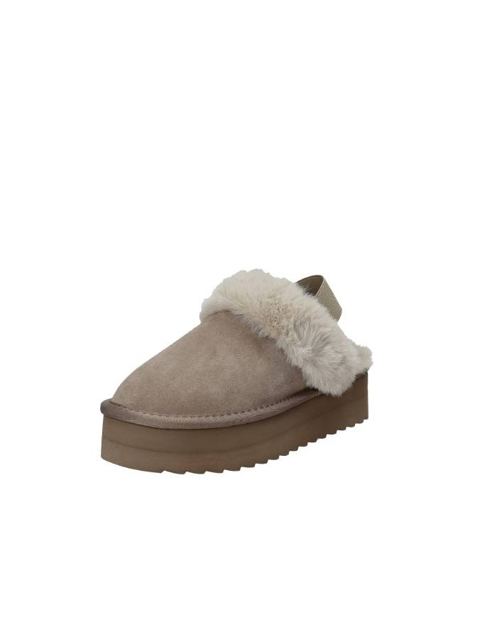 Colors of California ywpla07 Sabot con elastico furry slipper in camoscio Taupe Colors of California ywpla07 Sabot con elastico furry slipper in camoscio Taupe