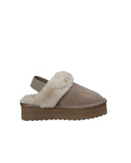 Colors of California ywpla07 Sabot con elastico furry slipper in camoscio Taupe