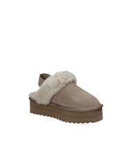Colors of California ywpla07 Sabot con elastico furry slipper in camoscio Taupe